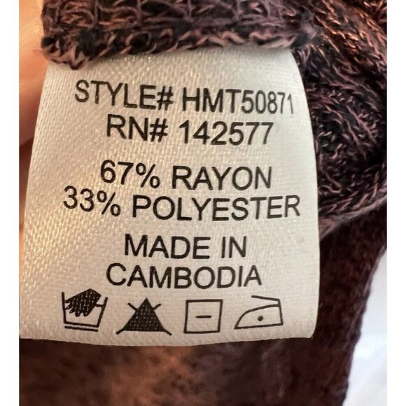 Haute Monde Mauve Short Sleeve Knit Top Medium Pocket Slit Sides Stretch NWT - Picture 6 of 8